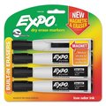 Sanford Sanford Ink 1944729 Magnetic Dry Erase Marker; Chisel Tip; Black - 4 per Pack 1944729